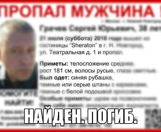 Найдено тело журналиста «АиФ» Грачева, пропавшего в Нижнем Новгороде